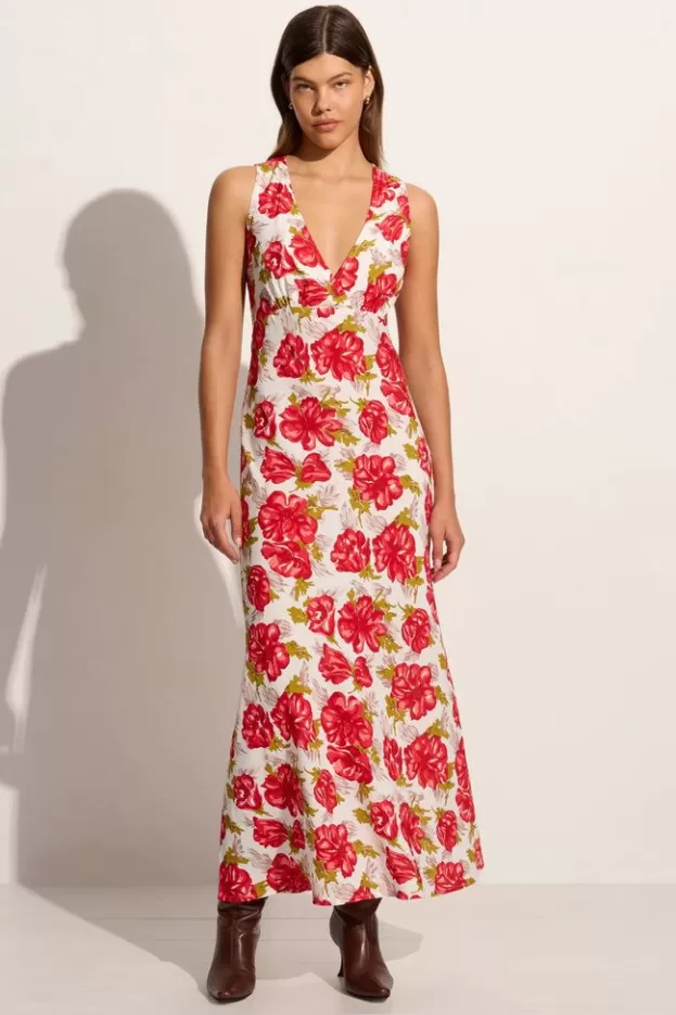 Faithfull The Brand Acacia Maxi Dress Isadora Floral Red> Dresses