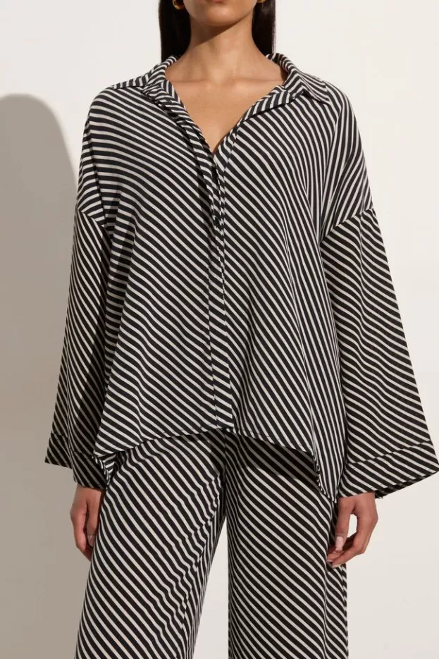 Faithfull The Brand Amici Shirt Toscano Stripe Black> Tops