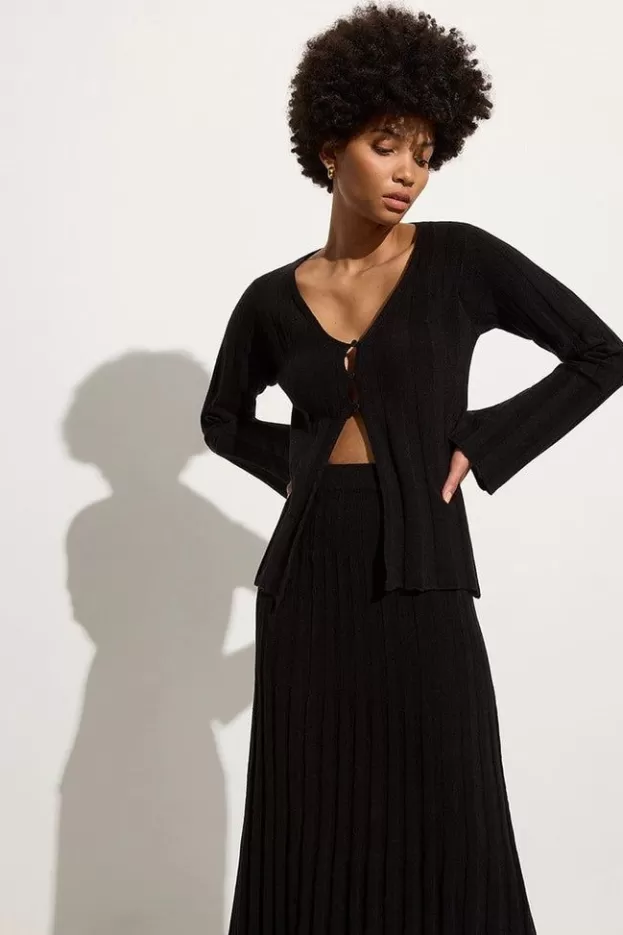 Faithfull The Brand Athena Knit Cardigan Black> Tops