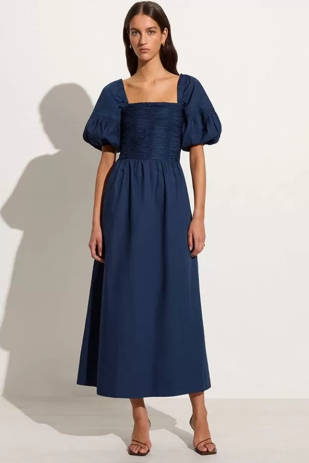 Faithfull The Brand Belisario Midi Dress Midnight Blue> Dresses