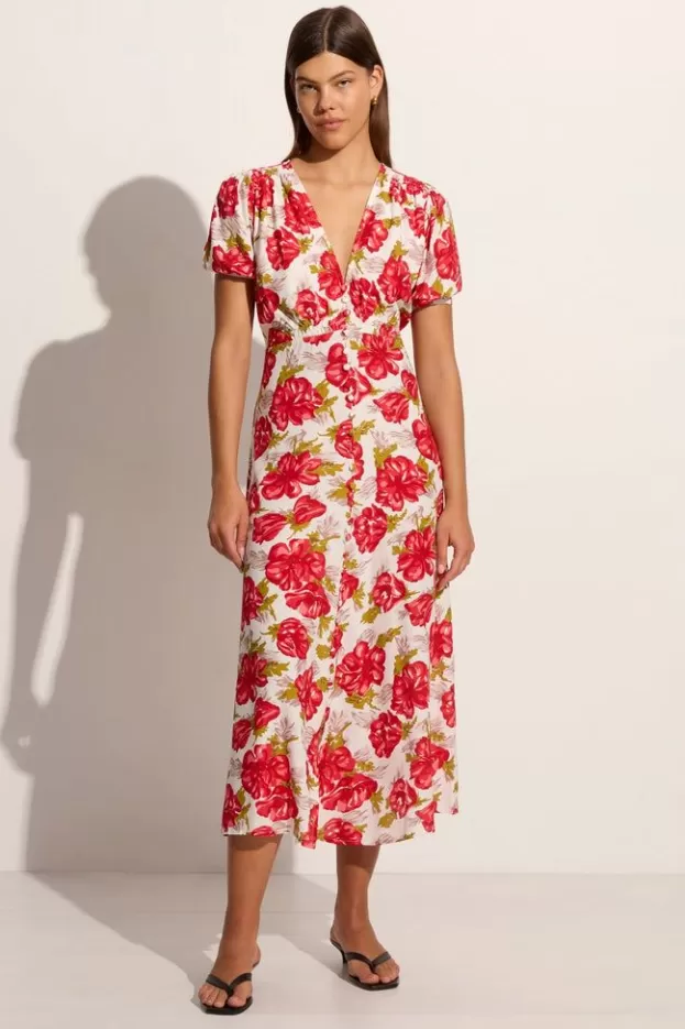 Faithfull The Brand Bellavista Midi Dress Isadora Floral Red> Dresses