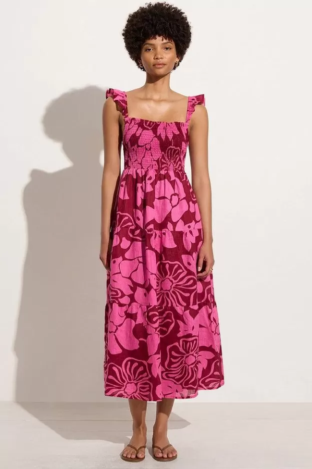 Faithfull The Brand Benito Midi Dress Mica Floral Pink> Dresses