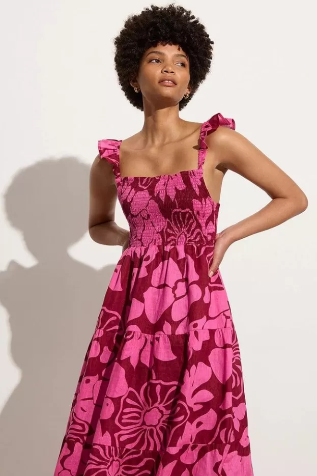 Faithfull The Brand Benito Midi Dress Mica Floral Pink> Dresses