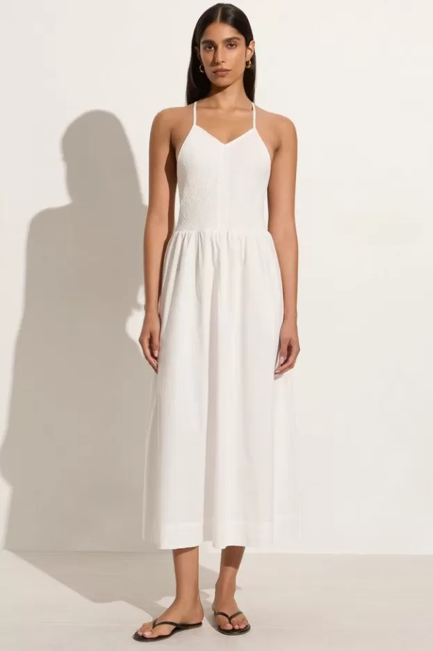 Faithfull The Brand Camera Midi Dress White> Dresses