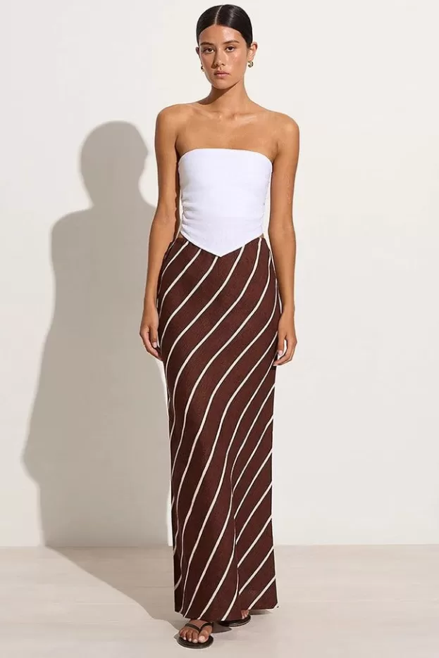 Faithfull The Brand Cataline Skirt San Vito Stripe Truffle - Final Sale> Bottoms