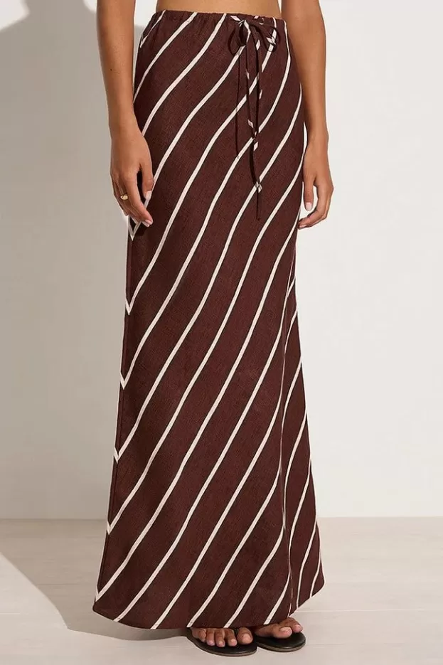 Faithfull The Brand Cataline Skirt San Vito Stripe Truffle - Final Sale> Bottoms