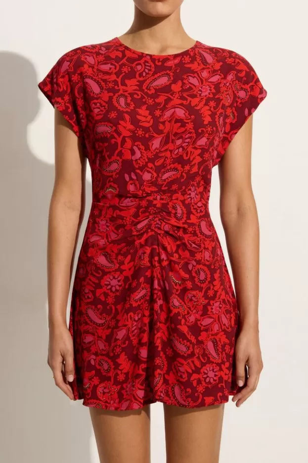 Faithfull The Brand Celestina Mini Dress Selcetta Paisley Red> Dresses