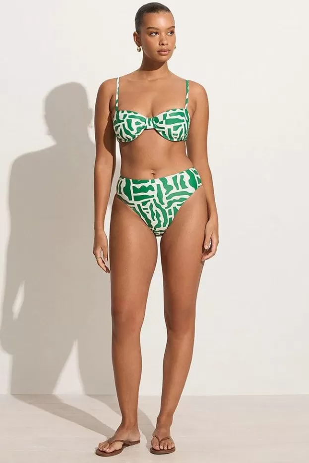 Faithfull The Brand Chania Bikini Bottoms Tulli Print Green - Final Sale> Swim