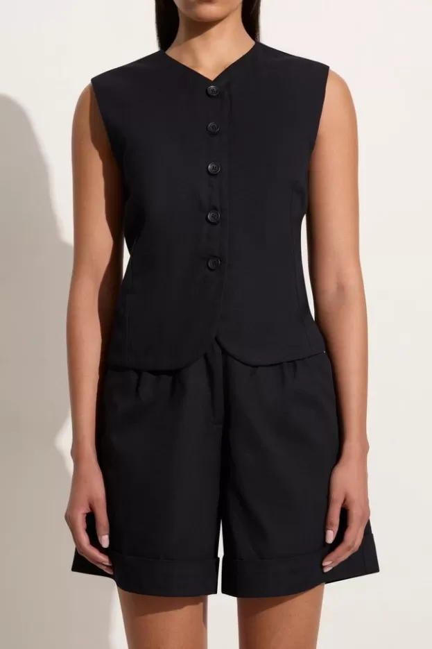 Faithfull The Brand Delfina Vest Black> Tops