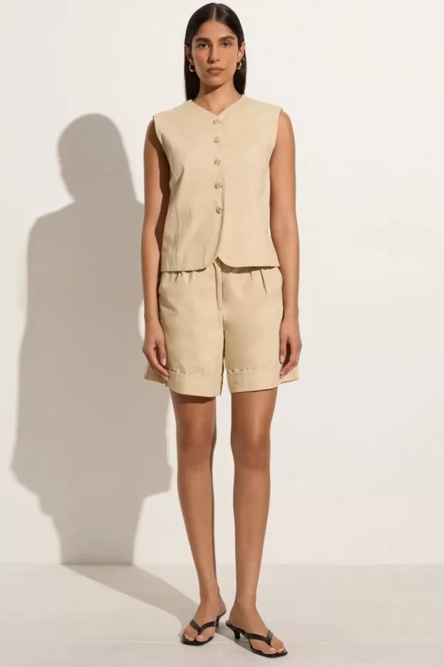 Faithfull The Brand Delfina Vest Bleached Sand> Tops