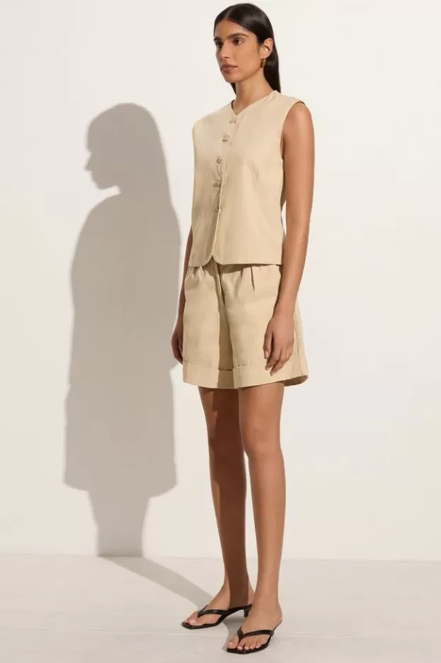 Faithfull The Brand Delfina Vest Bleached Sand> Tops