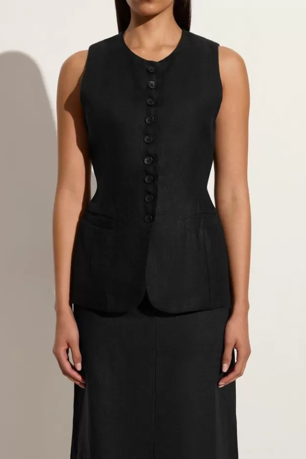 Faithfull The Brand Domenico Vest Black> Tops