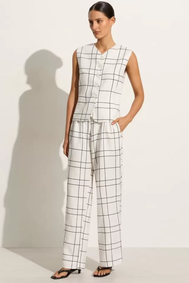 Faithfull The Brand Duomo Pant Letizia Check White> Bottoms