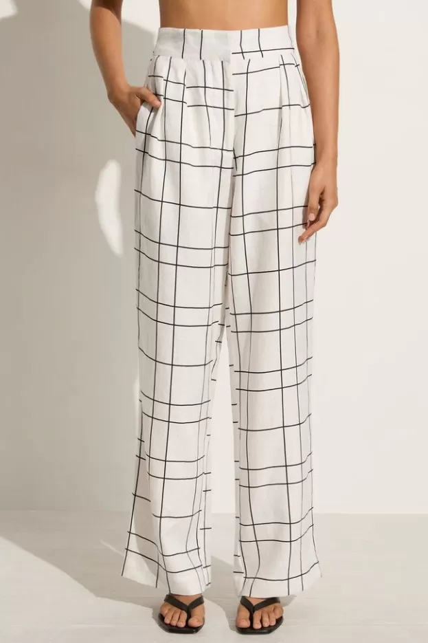 Faithfull The Brand Duomo Pant Letizia Check White> Bottoms