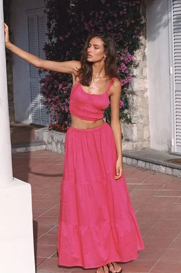 Faithfull The Brand Ellaine Maxi Skirt Fuchsia - Final Sale> Bottoms