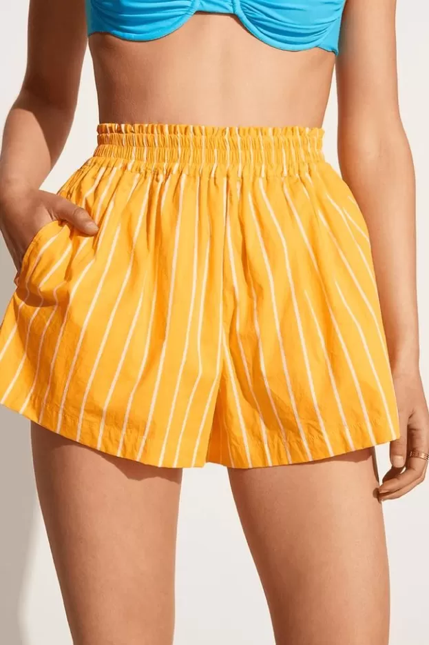 Faithfull The Brand Elva Shorts Adia Stripe Print Citrus - Final Sale> Bottoms