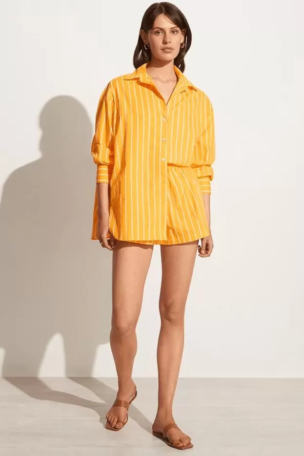 Faithfull The Brand Elva Shorts Adia Stripe Print Citrus - Final Sale> Bottoms