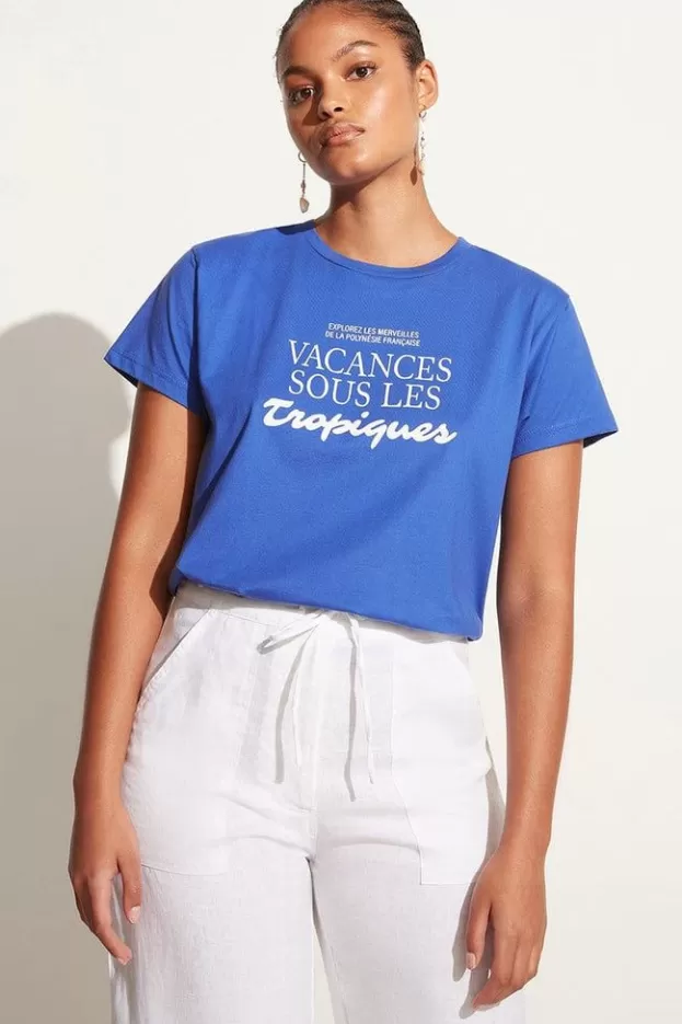 Faithfull The Brand En Vacances Tee Pacific Blue (Exclusive) - Final Sale> Tops