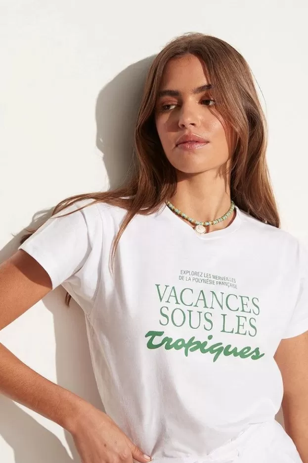 Faithfull The Brand En Vacances Tee White (Exclusive) - Final Sale> Tops