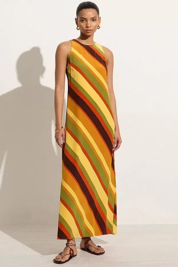 Faithfull The Brand Esposende Midi Dress Cisco Stripe Sun> Dresses