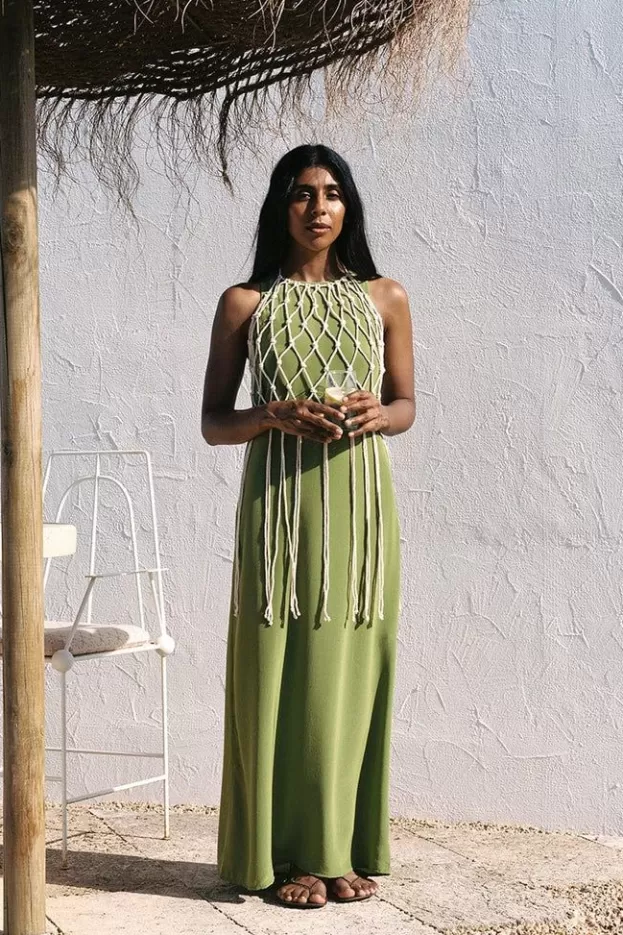 Faithfull The Brand Esposende Midi Dress Palm Green> Dresses