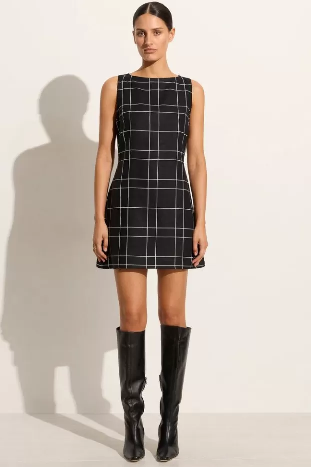 Faithfull The Brand Lui Mini Dress Letizia Check Black> Dresses