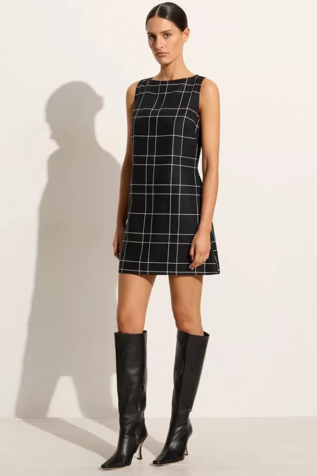 Faithfull The Brand Lui Mini Dress Letizia Check Black> Dresses