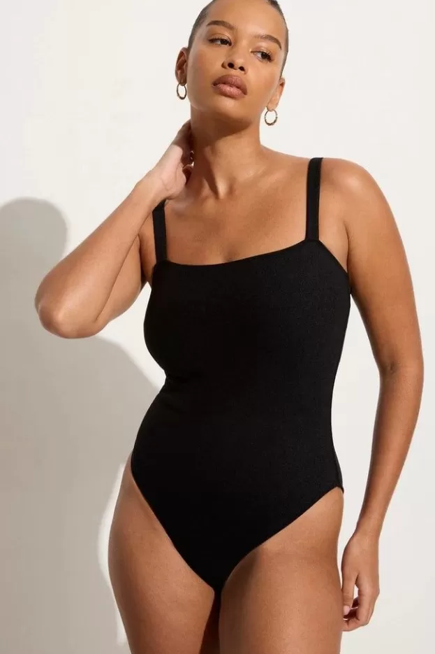 Faithfull The Brand Marilena One Piece Black Towelling - Final Sale> Swim