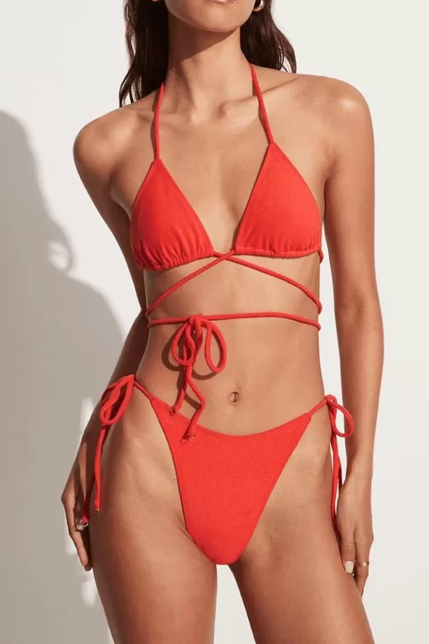 Faithfull The Brand Marzia Bikini Top Morange Towelling - Final Sale> Swim