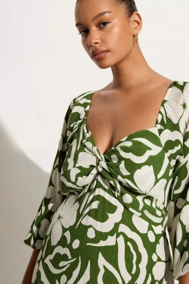 Faithfull The Brand Ondina Midi Dress Pavito Floral Olive - Final Sale> Dresses