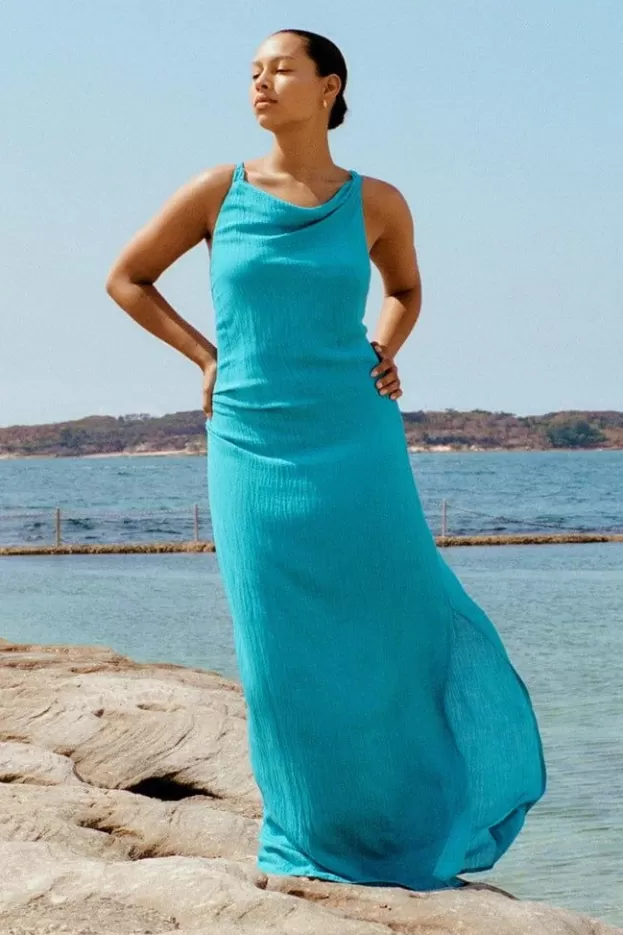 Faithfull The Brand Palermo Maxi Dress Turquoise> Dresses