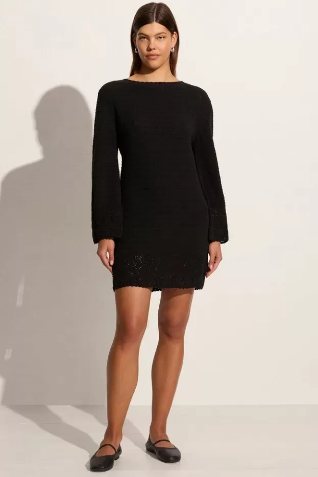 Faithfull The Brand Ruia Handmade Crochet Dress Black> Dresses