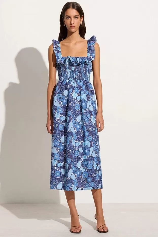 Faithfull The Brand Sameera Midi Dress La Mira Floral Blue> Dresses