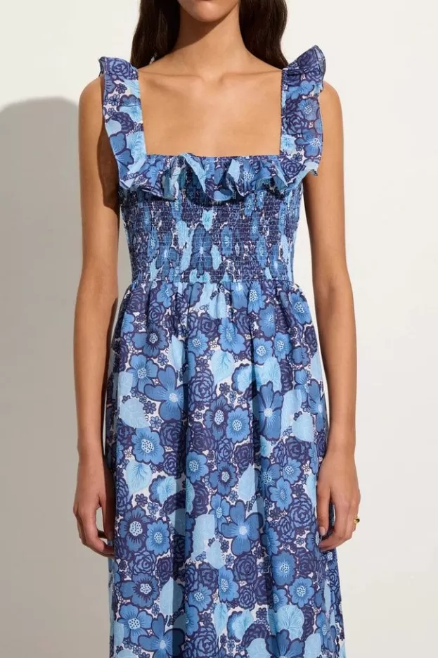 Faithfull The Brand Sameera Midi Dress La Mira Floral Blue> Dresses