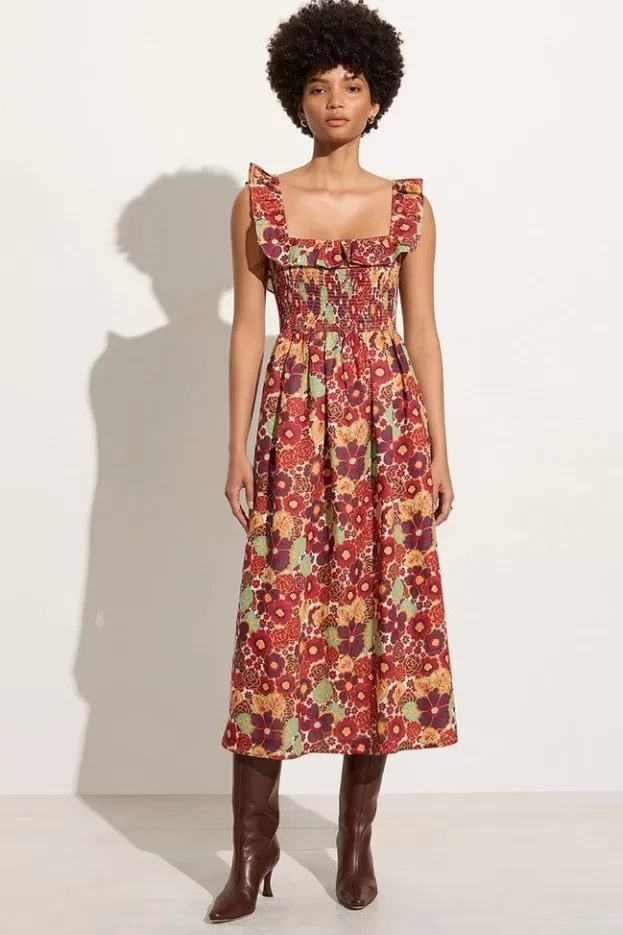 Faithfull The Brand Sameera Midi Dress La Mira Floral Ruby> Dresses