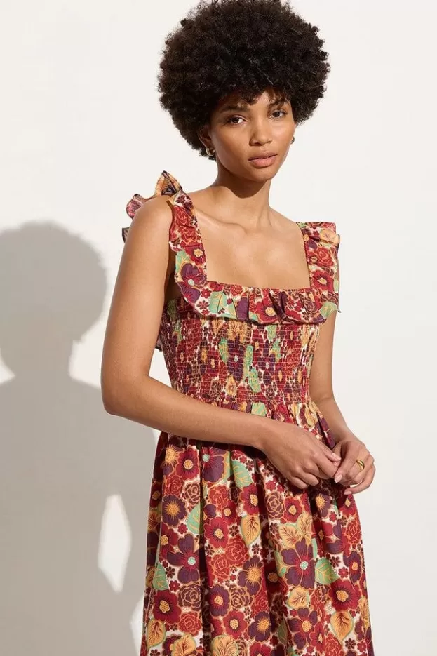 Faithfull The Brand Sameera Midi Dress La Mira Floral Ruby> Dresses