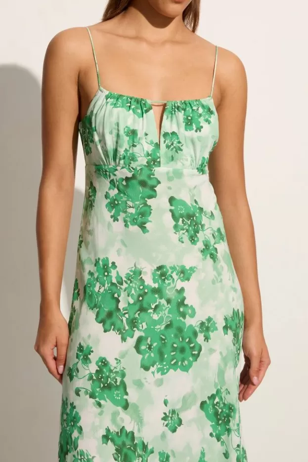 Faithfull The Brand San Paolo Midi Dress Rosella Floral Green> Dresses