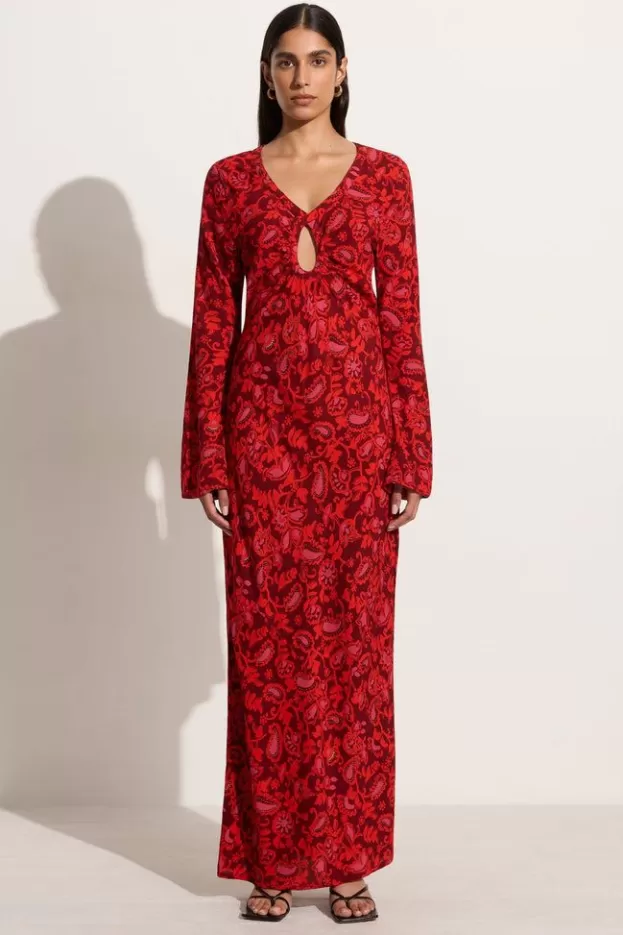 Faithfull The Brand Santino Maxi Dress Selcetta Paisley Red> Dresses