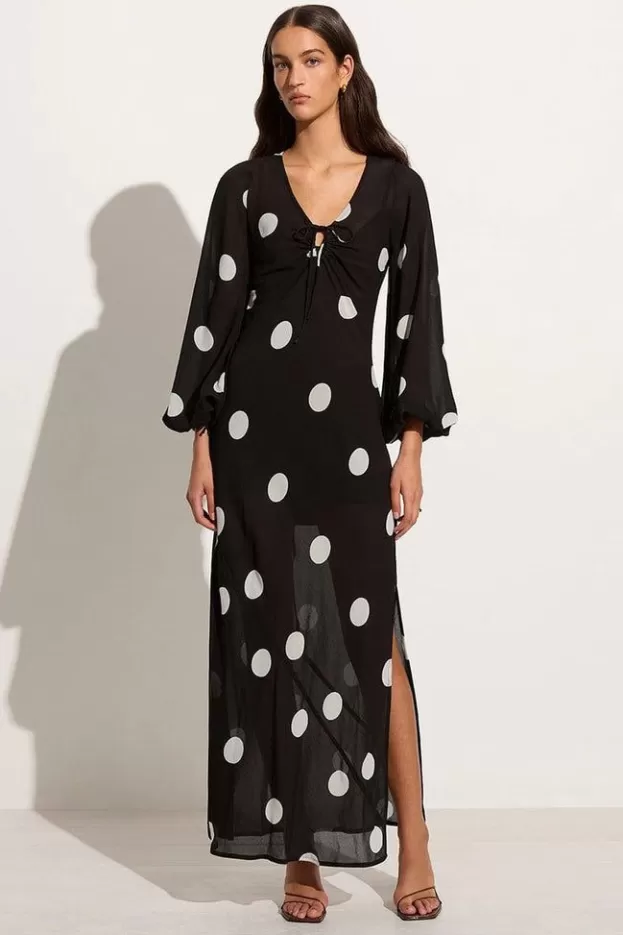 Faithfull The Brand Santos Maxi Dress Veia Polka Dot Chocolate> Dresses