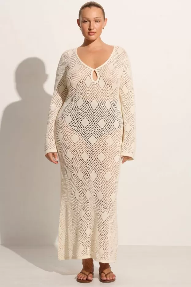 Faithfull The Brand Serena Pointelle Knit Dress Off White> Dresses