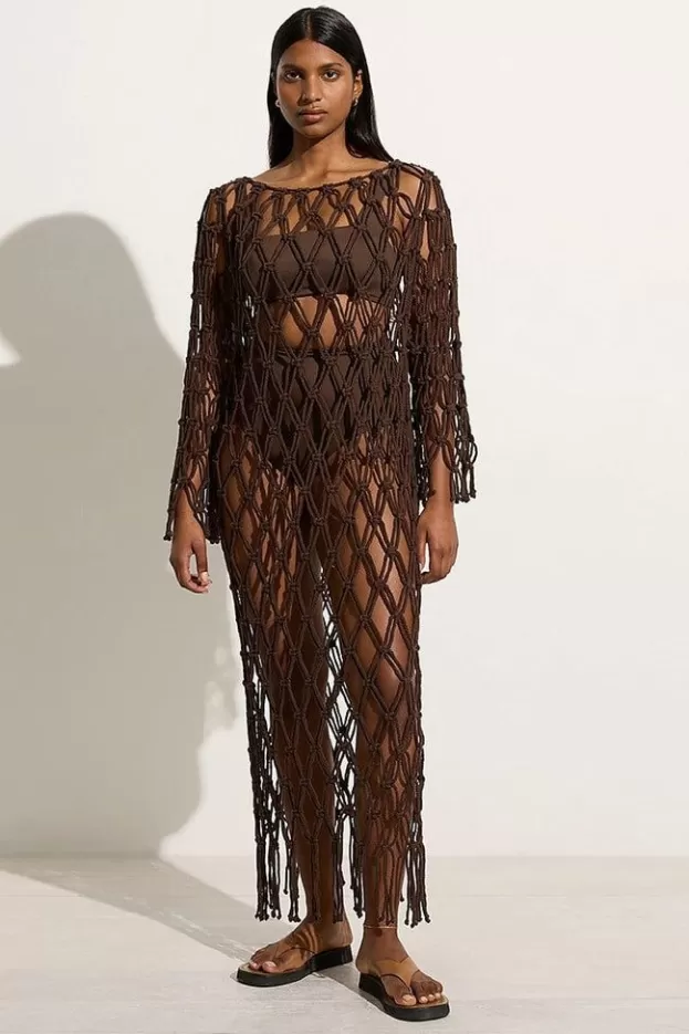 Faithfull The Brand Sintra Macrame Dress Chocolate> Dresses