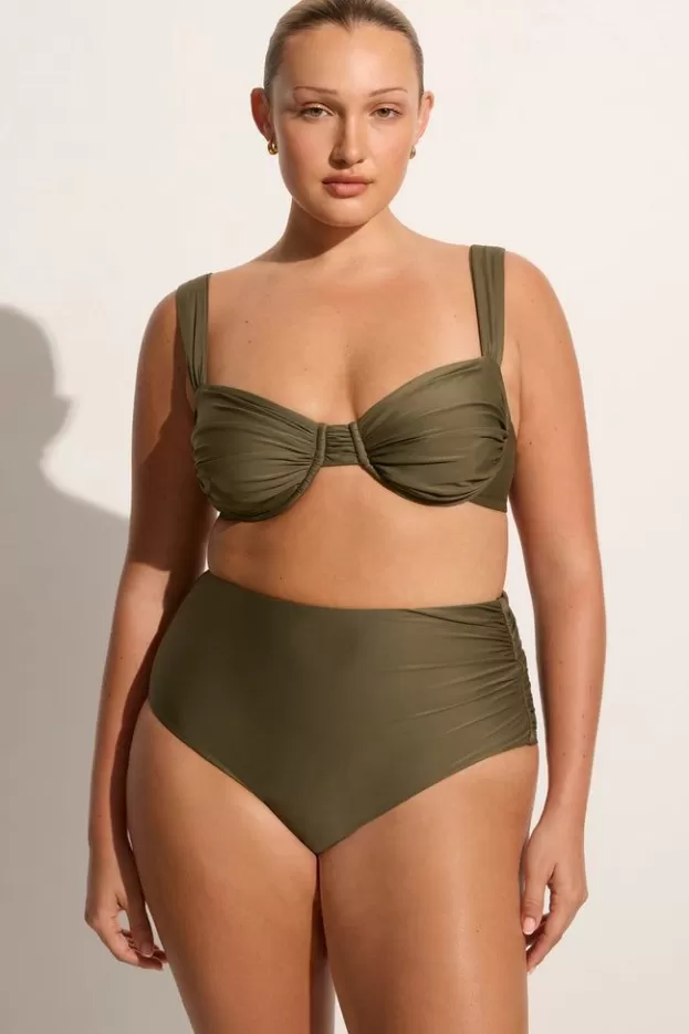 Faithfull The Brand Sol Bikini Top Khaki> Swim