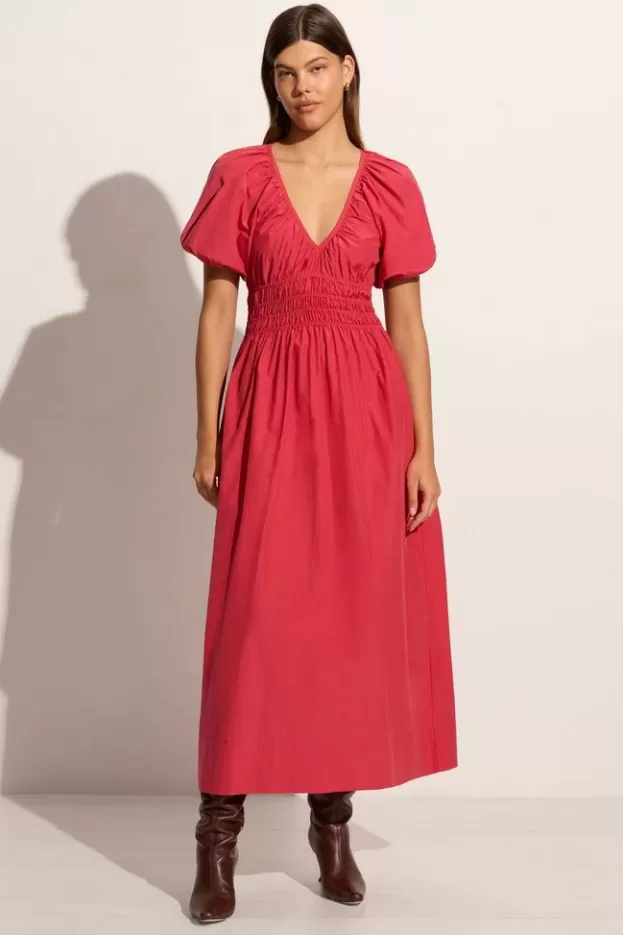 Faithfull The Brand Teatro Midi Dress Crimson> Dresses