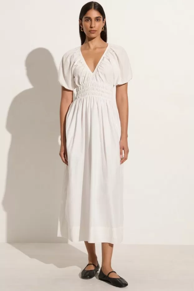 Faithfull The Brand Teatro Midi Dress White> Dresses