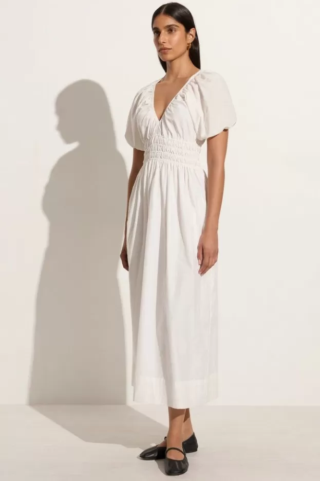 Faithfull The Brand Teatro Midi Dress White> Dresses