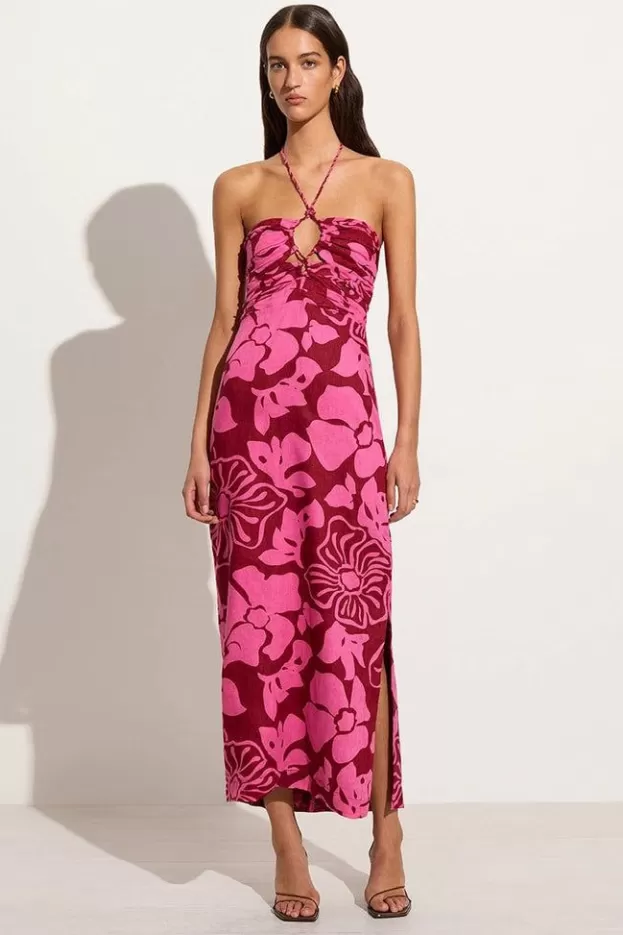 Faithfull The Brand Tortugas Midi Dress Mica Floral Pink> Dresses