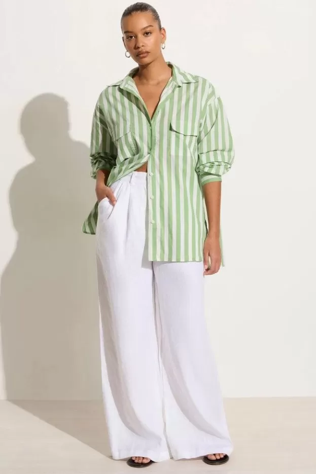 Faithfull The Brand Tyde Shirt Bayou Stripe Sage - Final Sale> Tops