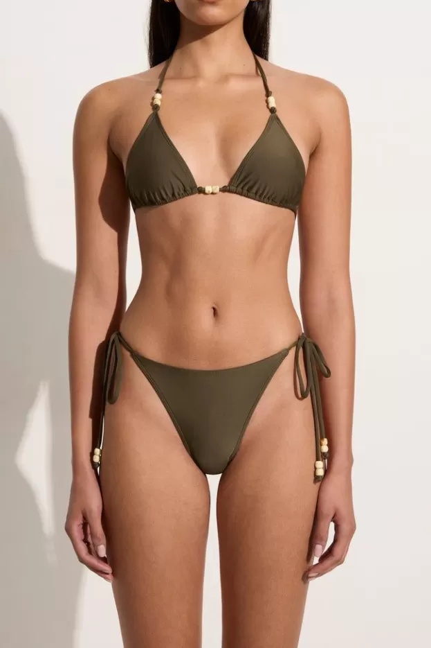 Faithfull The Brand Uma Bikini Top Khaki> Swim