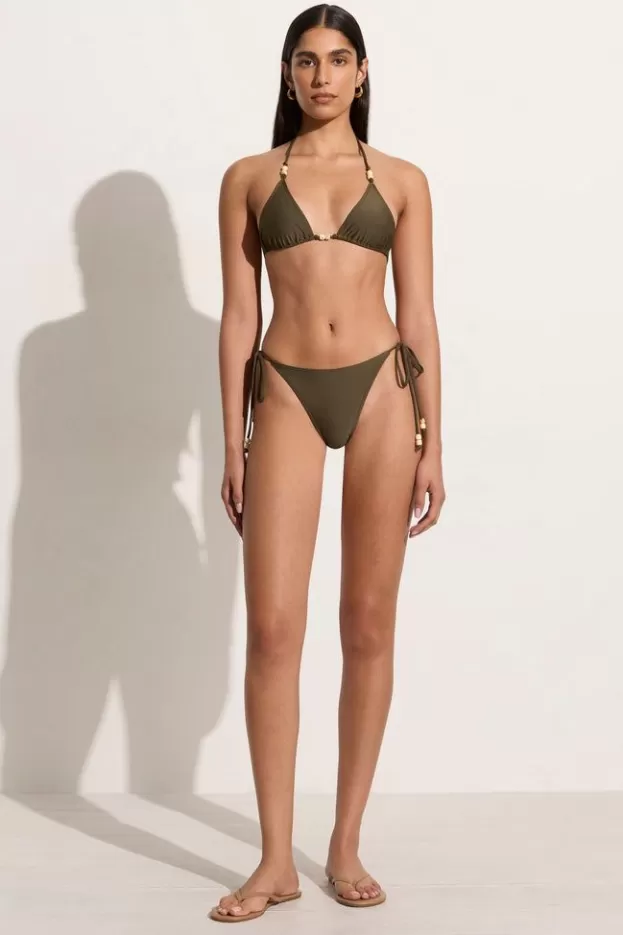 Faithfull The Brand Uma Bikini Top Khaki> Swim