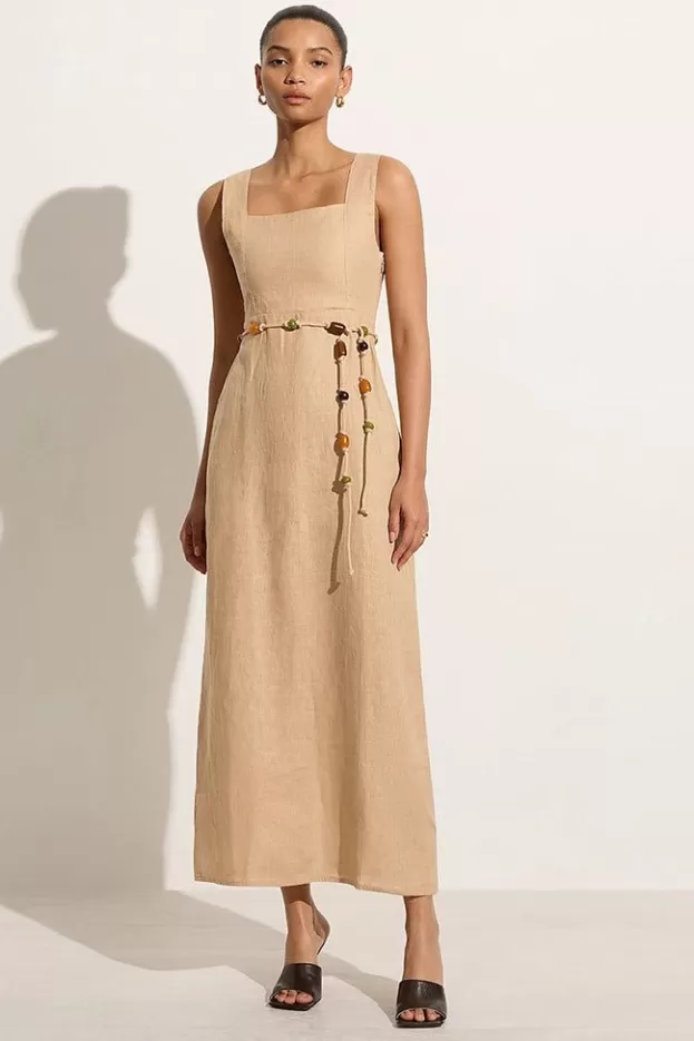 Faithfull The Brand Zana Midi Dress Sand> Dresses